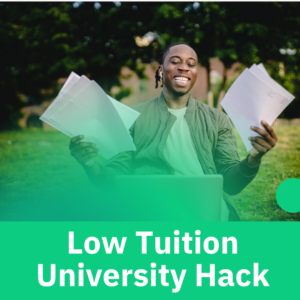 low tuition university hack